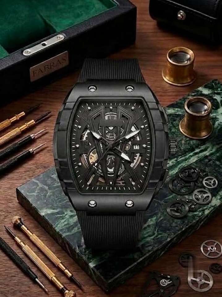 Shopsy Fanish Men's Square Analog Watch with Skeleton Dial - Image 5