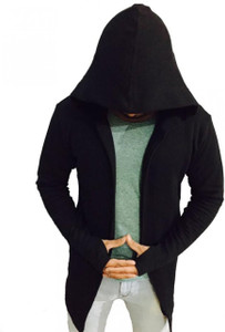 GLAMPANDA Men Kimono Style Full Sleeve Black Shrug - Image 1