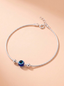 925 SILLER Pure Silver Evil Eye Anklet - Image 1