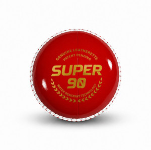 Jaspo Super-90 Leatherette Cricket Ball, Red, Pack of 1 - Image 1