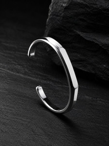 TRESNA Stainless Steel Black Silver Kada - Image 1