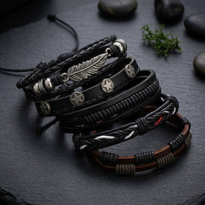 StyleZoo Leather Rhodium Bracelet - Image 1
