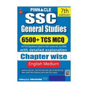 PINNACLE PUBLICATIONS SSC General Studies 6500+ Chapter-wise MCQs with Detailed Explanations | 7th Edition | English Medium (English, Paperback, Pinnacle Publications) - Image 1