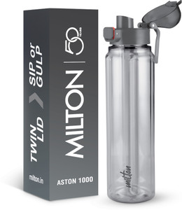 MILTON Aston 1000 1L Grey Plastic Water Bottle - Image 1