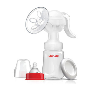 LuvLap Comfy Manual Breast Pump, 3 Level Suction Adjustment - Manual (White) - Image 1