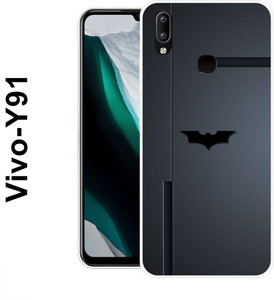 FEBOS Back Cover for Vivo Y91, Batman Logo, Black - Image 1