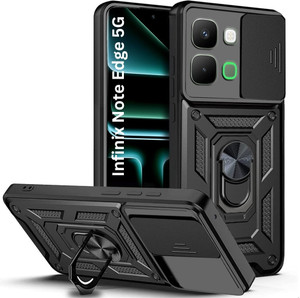 Fablue Back Cover for Infinix Note Edge 5G (Black, Rugged Armor) - Image 1