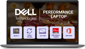 DELL 15 (Previously Inspiron) (2025) Microsoft Office Home 2024 AMD Ryzen 5 Hexa Core 7530U - (16 GB/512 GB SSD/Windows 11 Home) 3535 / 15DC15255 Thin and Light Laptop (15.6 Inch, Platinum Silver, 1.67 Kg, With MS Office) - Image 1