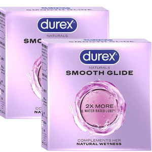 Durex Smooth Glide Condoms with 2X Lubricant, 6 Pack - Image 1