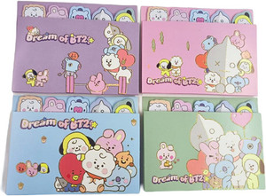 HARBAN MART BTS BT21 Sticky Note Pad Set Bookmarks Index Sticky