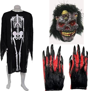Brown Leaf Halloween Skeleton Costume Set (M) - Image 1