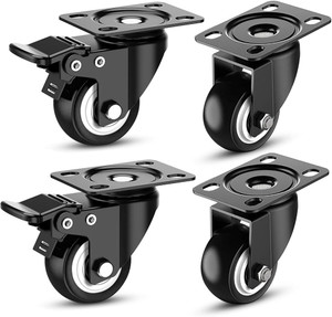 Toolshub Dual Wheel Furniture Caster with Brake Lock (Pack of 4) - Image 1
