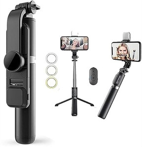 PRANCING UNICORN Selfie Stick with LED Light & Bluetooth Remote - Image 1