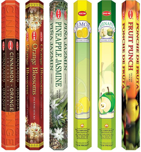 Hem Fruit Collection Incense (120 Sticks) Fruit Punch, Pineapple, Jasmine, Orange Agarbatti for Pooja, Freshness, Meditation, Puja Room Items for Aromatic Environment (1 Units, Set of 1) - Image 1