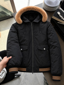 VERTICALS Men Striped Puffer Jacket - Image 1