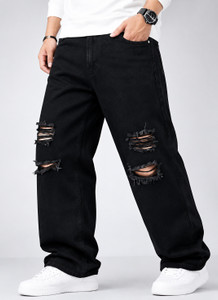 Ayush Enterprises Men Loose Fit Low Rise Black Jeans - Image 1
