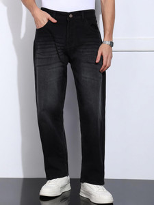 PODGE Men Loose Fit Mid Rise Dark Grey Jeans - Image 1
