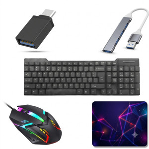 jaivix Combo Keyboard, RGB Gaming Mouse, Mouse Pad, 4-Port Hub, - Image 1