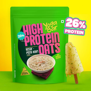 Yogabar High Protein Oats, Kesar Pista Kulfi, 26g - Image 1