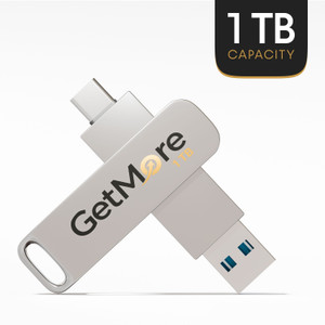 Getmore 1TB OTG Drive USB 3.0 Metal Case Silver - Image 1