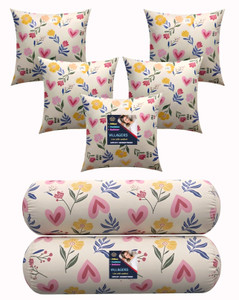 VILLAGERS Microfibre Bolster Pack of 7 Floral Multicolor - Image 1