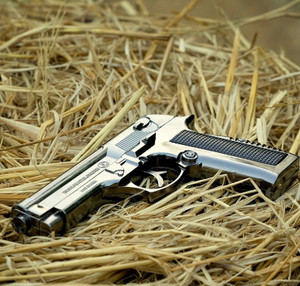 Iris Grape 608 Full Metal Gun Lighter Silver - Image 1