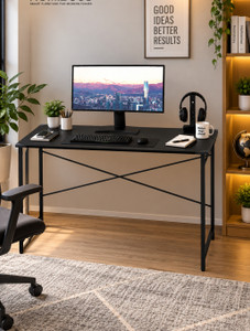 HOMIBOSS Black Steel Frame Portable Laptop Table - Image 1