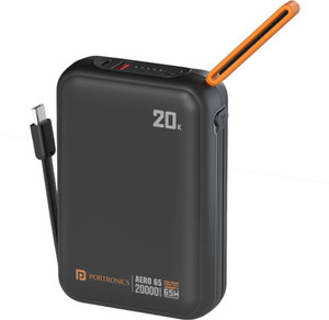 Portronics 20000mAh 65W Power Bank, Black - Image 1