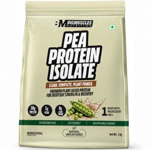 BIGMUSCLES NUTRITION 100% Pea Protein Isolate, 1kg Natural Unflavoured - Image 1