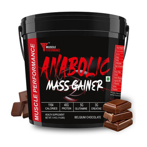 Muscle Performance Anabolic Mass Gainer With 40g Protein, Added Vitamins, Probiotics, Enzymes Weight Gainers/Mass Gainers (5 kg, Belgium Chocolate) - Image 1