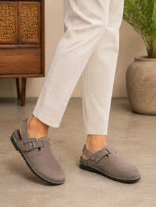 Mzora Collection Men Flats Sandal (Grey, 6) - Image 1