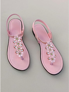 Mayro footwear Women Flats Sandal (Pink , 8) - Image 1