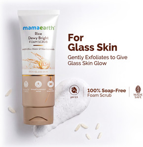 Mamaearth Rice Water & Niacinamide Glowing Skin Scrub, 100g - Image 1