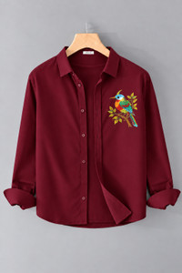 TorontoCN Men Regular Fit Self Design Spread Collar Casual Shirt - Image 1