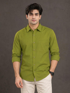 Tibra Collection Men Regular Fit Solid Spread Collar Casual Shirt - Image 1