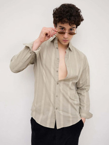 VASTRADO Men Regular Fit Self Design Cut Away Collar Casual Shirt - Image 1