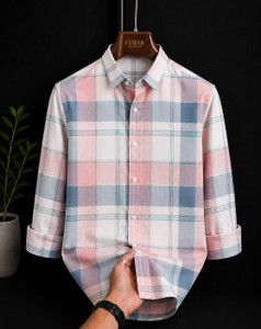 FUBAR Men Slim Fit Checkered Casual Shirt - Image 1