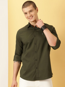 THOMAS SCOTT Men Dark Green Casual Shirt - Image 1