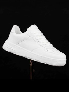 ROASTER Stylish Printed Sticker Sports Sneakers (White, UK 10) - Image 1