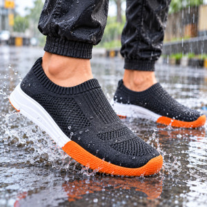 DEE vamry Waterproof Slip-On Sneakers for Men (Black, Navy, Size 8) - Image 1