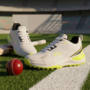 JD Boots Lightweight Cricket Shoes | Synthetic leather | Rubber Spikes Traction Grip_ Cricket Shoes For Men (White , 7) - Image 1