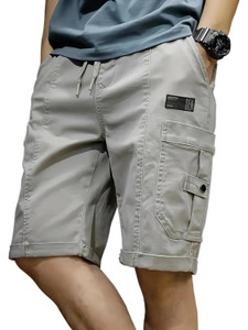BELLSTONE Solid Men Grey Cargo Shorts - Image 1