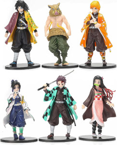 Augen Demon Slayer B Action Figure Limited Edition for Table (Pack of 6) Decorative Showpiece - 16 cm (Plastic, Multicolor) - Image 1