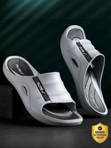 FLITE waterproof, lightweight, extra soft and comfortable Men Slides (Grey, Black , 9) - Image 1