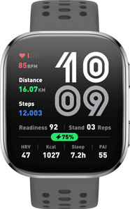 AMAZFIT Bip 6 1.97 AMOLED Display, GPS, Bluetooth Calling Smartwatch (Charcoal Strap, Free Size) - Image 1