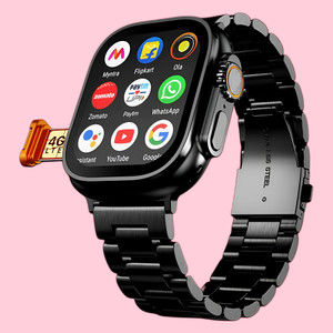 Correngo Android 5G Smart Watch, Black Chrome Strap - Image 1