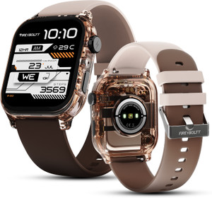 Fire-Boltt Rise Phantom 1.85 Display Transparent Clear Body Design Rotating Button BT Call Smartwatch (Ivory Mocha Strap, Free Size) - Image 1