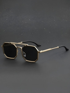 YESFRIEND Retro Square Sunglasses Black (Free Size) - Image 1