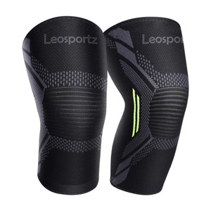 Leosportz 2 Pack Brace, Compression Sleeve Unisex, Running,Gym, Hiking Knee Support - Image 1