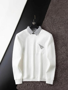 Kesar Men Polo Neck White T-Shirt - Image 1